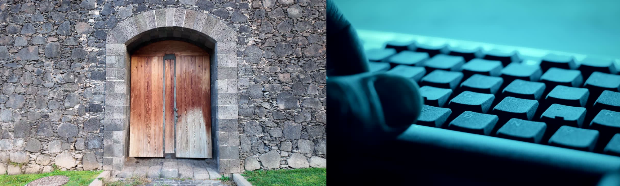 Physical gate next to a keyboard